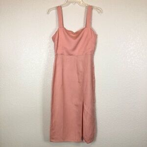Forever 21 Light Pink Barbiecore Strappy Sundress Side Slit Size Small NWT